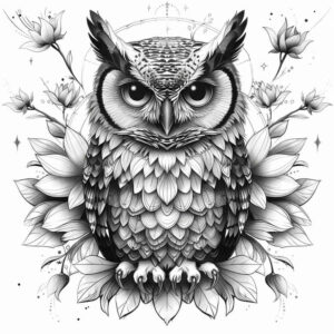 owls tattoo design ideas layered fill mystery for sternum