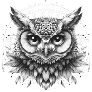 owls tattoo design ideas artistic contrast mystery symbolising strength