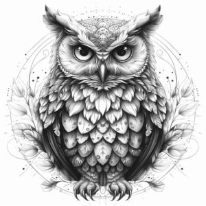 owls tattoo design ideas Surrealism shimmering forms mystical endurance and power