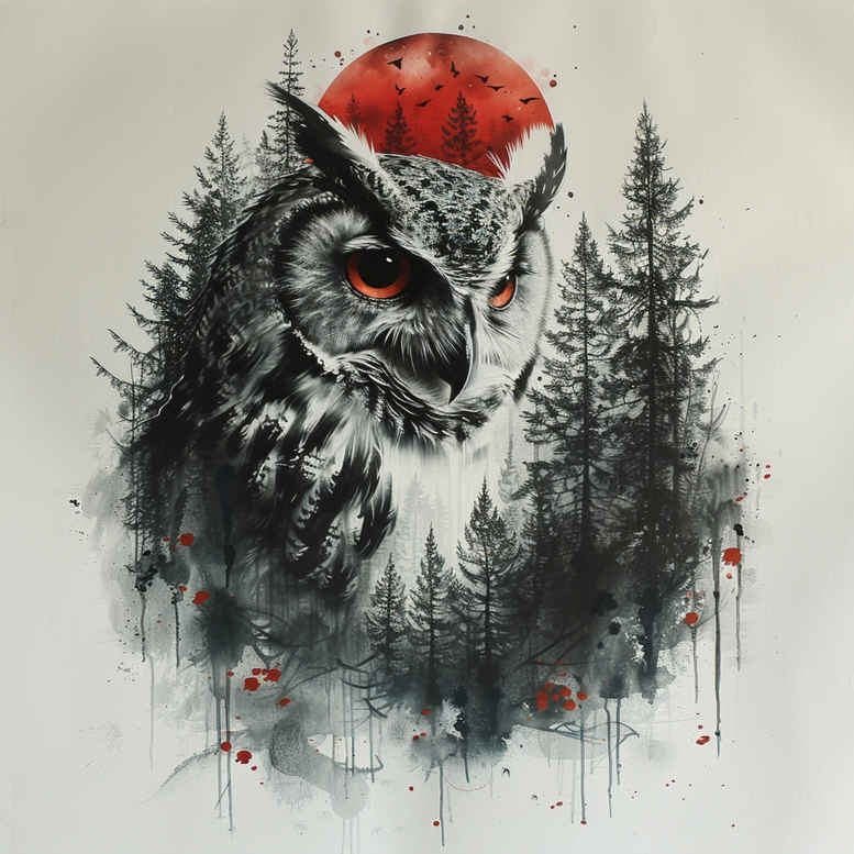 owls tattoo design ideas watercolor-style mystical motifs determination and power