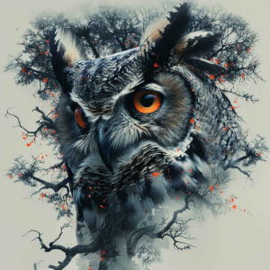 owls tattoo design ideas Realism contrast play mystical motifs shows courage