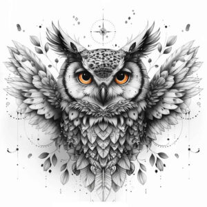 owls tattoo design ideas metallic mystical symbolising perseverance