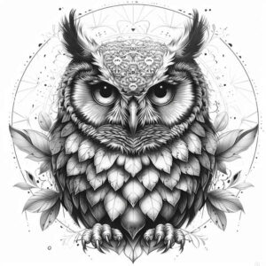 owls tattoo design ideas Surrealism fantasy-inspired naturalistic embodying courage
