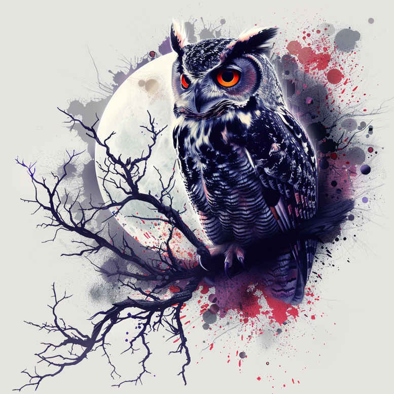 owls tattoo design ideas clean contrast naturalistic for back