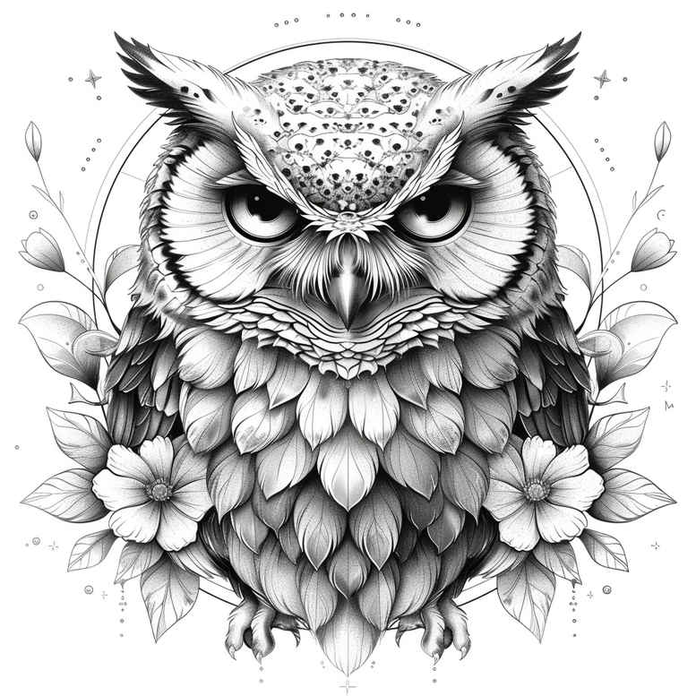owls tattoo design ideas expressive lines naturalistic for back shoulder