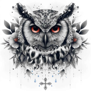 owls tattoo design ideas Realism realistic color naturalistic for lower thigh