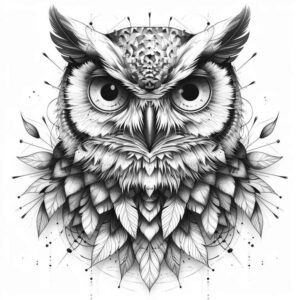 owls tattoo design ideas ink realism naturalistic for sternum