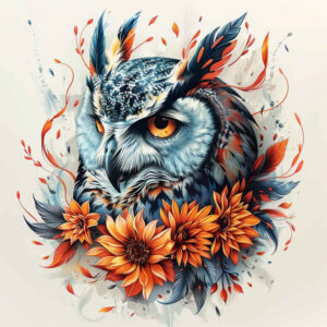 owls tattoo design ideas Surrealism enigmatic light naturalistic symbol of courage