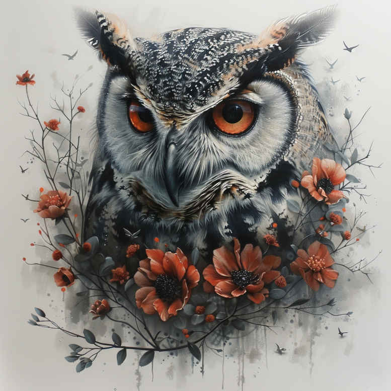 owls tattoo design ideas Surrealism psychological depth night flight embodying endurance