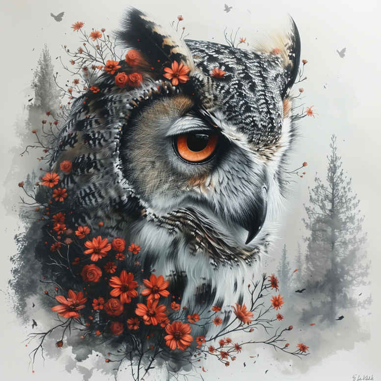 owls tattoo design ideas illustrative style night flight represents courage