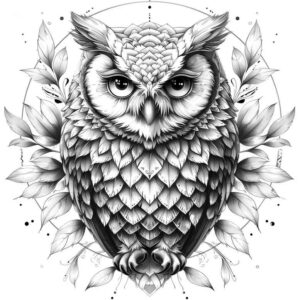 owls tattoo design ideas Surrealism phantom night flight represents determination