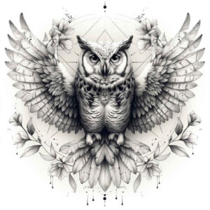 owls tattoo design ideas moody night flight symbolising endurance
