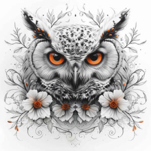 owls tattoo design ideas Surrealism enigmatic night for heel