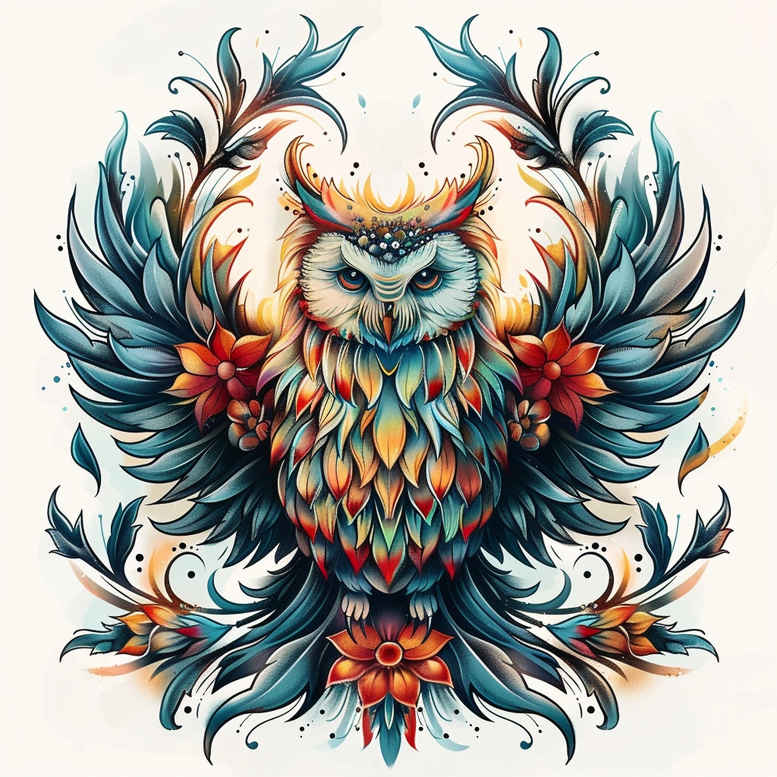 owls tattoo design ideas lifelike nocturnal bird courage and power