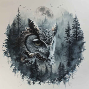 owls tattoo design ideas Realism lifelike eyes observer for biceps