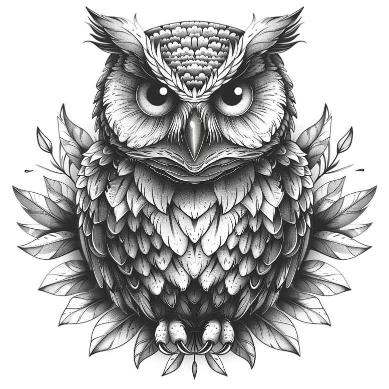 owls tattoo design ideas mirrored effect observer for side torso