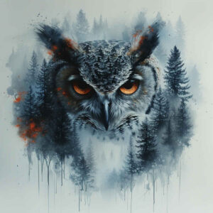 owls tattoo design ideas Surrealism phantom shadows owl represents strength