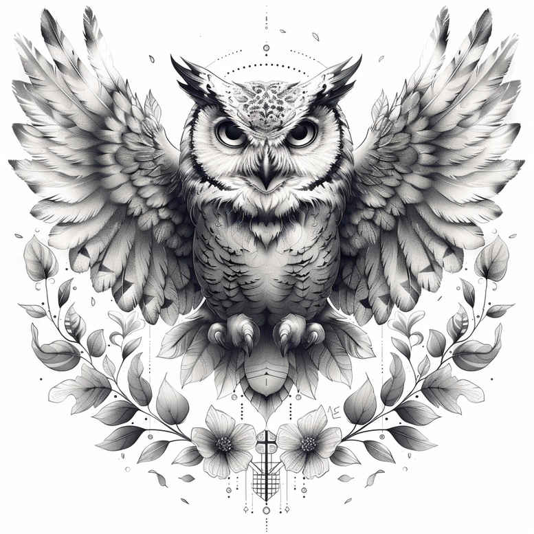 owls tattoo design ideas layered color owl shows courage