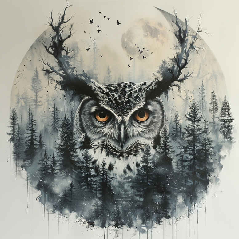 owls tattoo design ideas spectral hues peaceful symbolising endurance