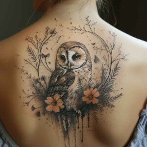 owls tattoo design ideas Realism natural contrast quiet for lower chest
