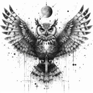 owls tattoo design ideas color saturation quiet stands for courage