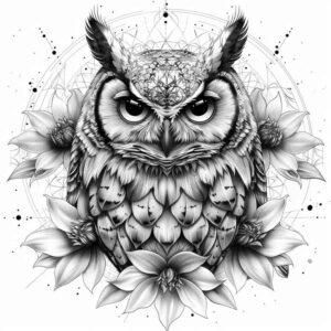 owls tattoo design ideas Realism natural contours symbol for shin