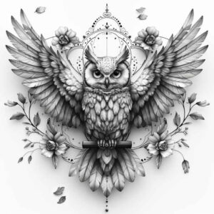 owls tattoo design ideas high-contrast symbol stands for endurance
