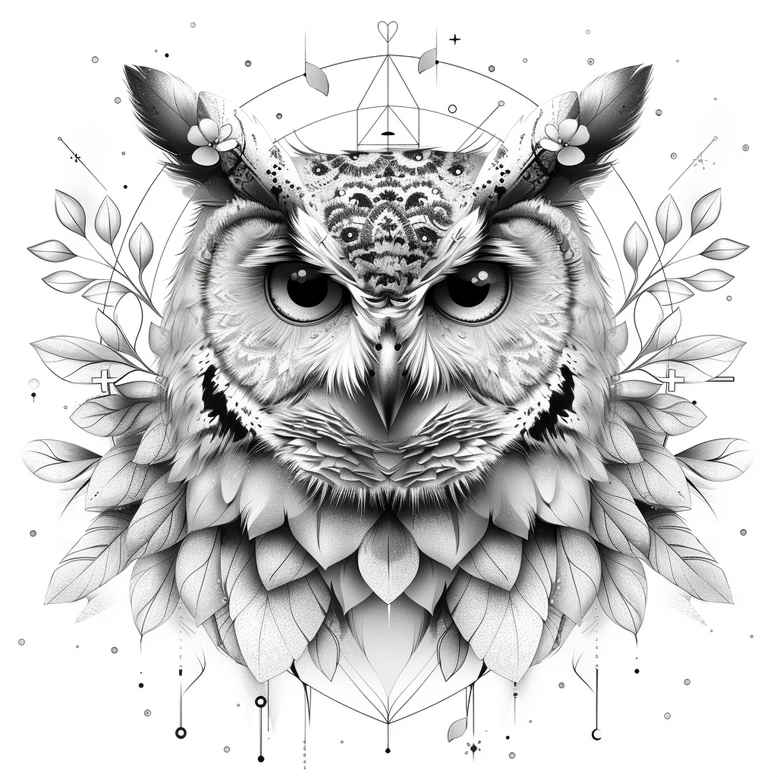 owls tattoo design ideas strong outlines wild embodying strength