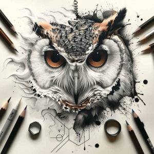 owls tattoo design ideas Surrealism blurred boundaries wisdom for heel