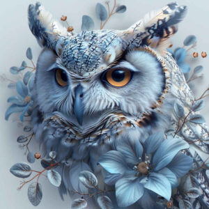 owls tattoo design ideas Surrealism psychic energy wisdom for thigh