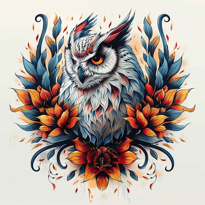 owls tattoo design ideas Realism crisp detail wisdom for upper back