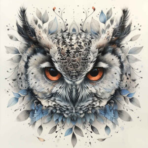 wisdom-owl-tattoo – tattoo design ideas free ai generated – surrealism-hyperreal – for-lower-back – Gallery: owls-inkby-ai