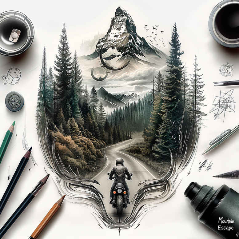 spiritual-path-tattoo-neotraditional-balanced-tones-for-toe – tattoo design ideas free ai generated – Gallery: path-road-inkby-ai