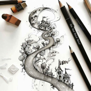 energetic-path-tattoo-realism-clean-lines-for-full-back – tattoo design ideas free ai generated – Gallery: path-road-inkby-ai