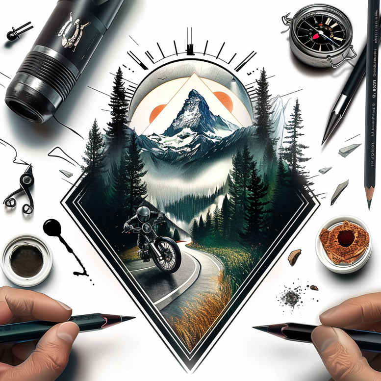 colorful-path-tattoo-realism-photo-realistic-for-lower-arm – tattoo design ideas free ai generated – Gallery: path-road-inkby-ai