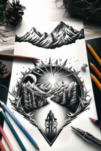 forest-path-tattoo-neotraditional-subtle-tone-for-calf – tattoo design ideas free ai generated – Gallery: path-road-inkby-ai