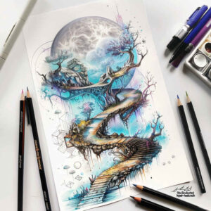 for-women – tattoo design ideas free ai generated – surrealism-psychic-energy – for-temple – Gallery: path-road-inkby-ai