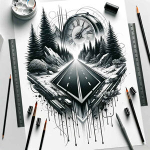 emotional-path-tattoo-neotraditional-layered-fill-for-shoulder-blade – tattoo design ideas free ai generated – Gallery: path-road-inkby-ai