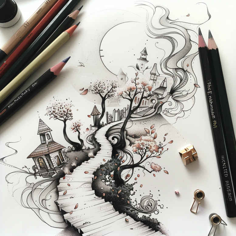 artistic-path-tattoo-surrealism-beyond-reality-for-full-back – tattoo design ideas free ai generated – Gallery: path-road-inkby-ai