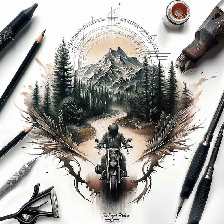 shaded-path-tattoo-realism-gradient-tones-for-back – tattoo design ideas free ai generated – Gallery: path-road-inkby-ai