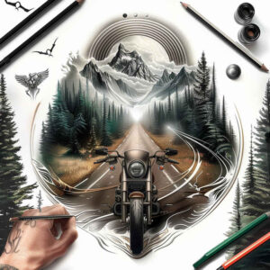 path-tattoo-surrealism-blurred-boundaries-for-collarbone – tattoo design ideas free ai generated – Gallery: path-road-inkby-ai