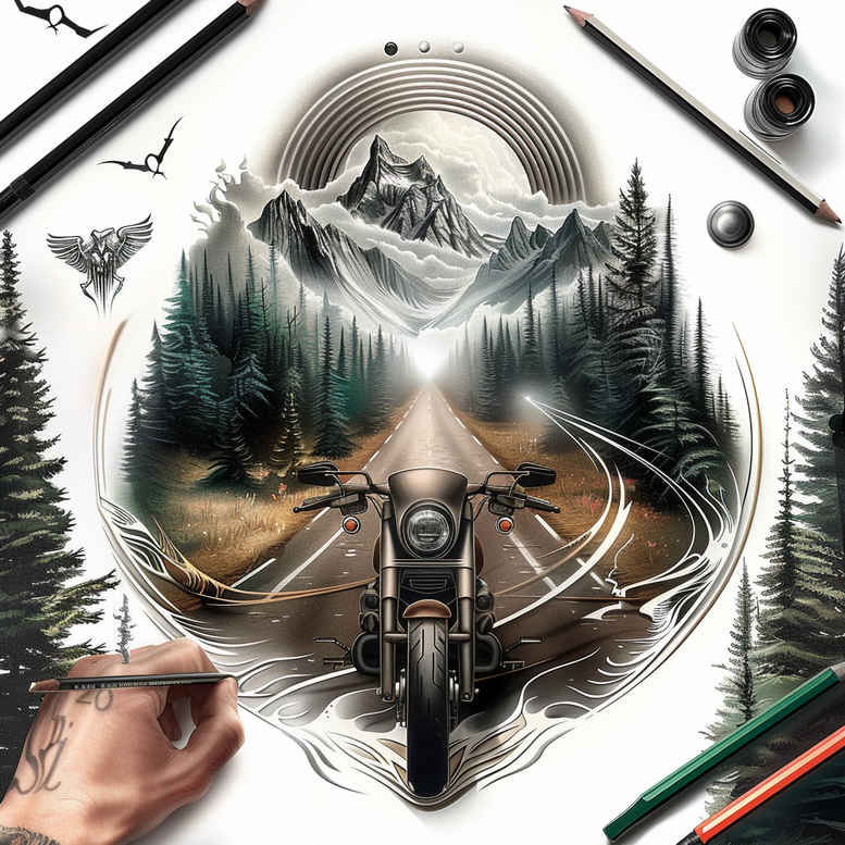 path-tattoo-surrealism-blurred-boundaries-for-collarbone – tattoo design ideas free ai generated – Gallery: path-road-inkby-ai