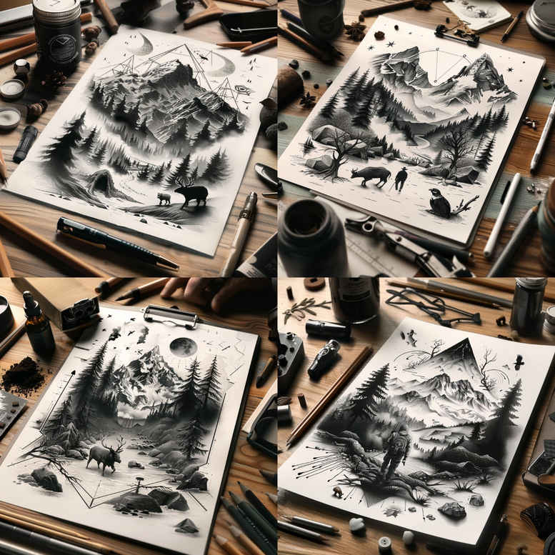lined-path-tattoo-surrealism-unreal-for-abdomen – tattoo design ideas free ai generated – Gallery: path-road-inkby-ai