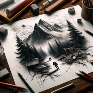 minimalist-path – tattoo design ideas free ai generated – realism-lifelike – for-shoulder – Gallery: path-road-inkby-ai