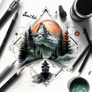destiny-path-tattoo-neotraditional-bold-texture-for-nape – tattoo design ideas free ai generated – Gallery: path-road-inkby-ai