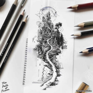 nature-path-tattoo-neotraditional-modern-classic-for-inner-arm – tattoo design ideas free ai generated – Gallery: path-road-inkby-ai