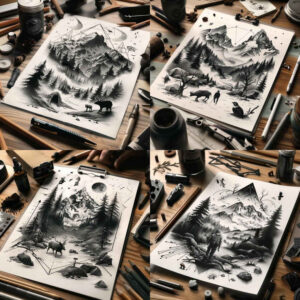 journey-path-tattoo-neotraditional-contoured-forms-for-back-shoulder – tattoo design ideas free ai generated – Gallery: path-road-inkby-ai