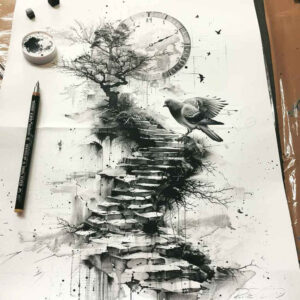 leaf-path-tattoo-realism-deep-shadows-for-lower-chest – tattoo design ideas free ai generated – Gallery: path-road-inkby-ai