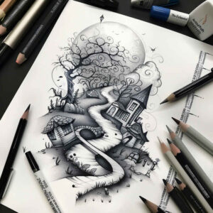 nature-path-tattoo-realism-illustrative-style-for-fingers – tattoo design ideas free ai generated – Gallery: path-road-inkby-ai