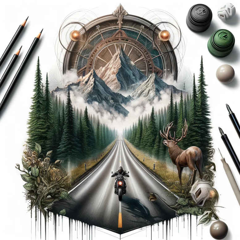 forest-path-tattoo-realism-full-detail-for-behind-ear – tattoo design ideas free ai generated – Gallery: path-road-inkby-ai